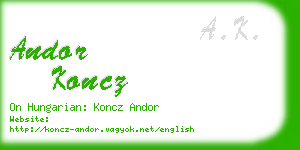 andor koncz business card